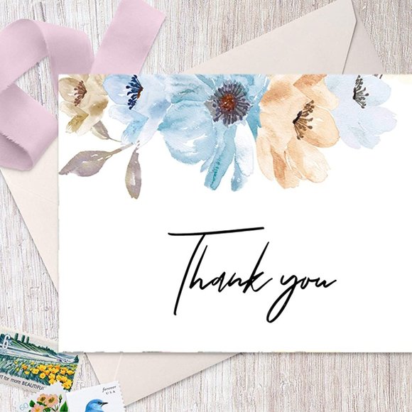 40 Pack Floral Thank You Notes Cards Assortment Greeting Cards with Envelopes - Picture 5 of 6